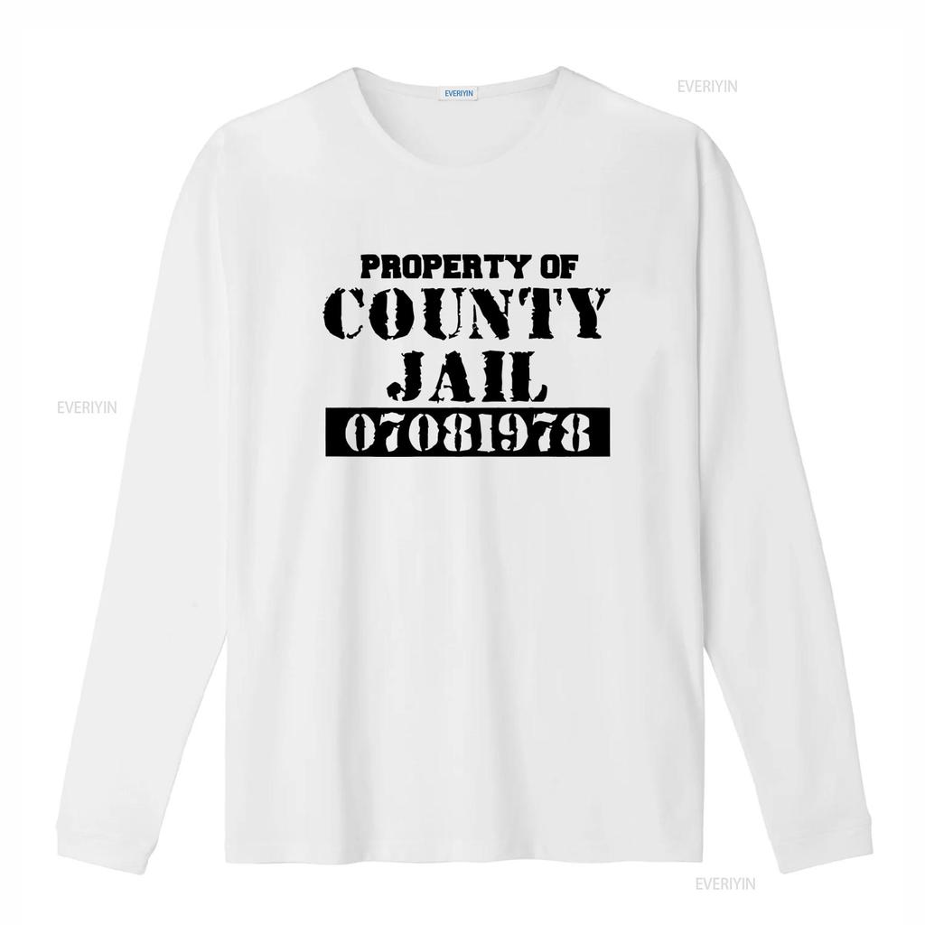 Property of County Jail Prison Orange T Shirt Front Back 70 vintage Washed designer clothes Top For Everyday Wear graphic