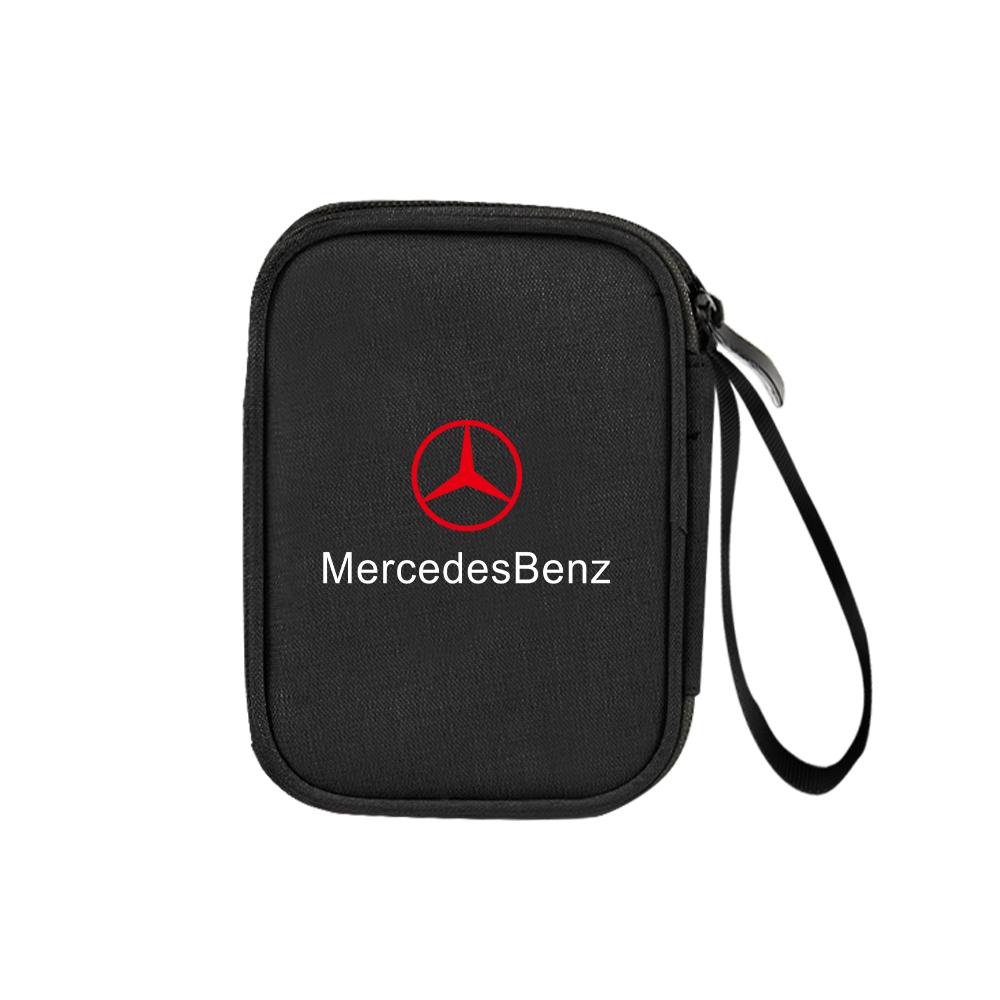 

1PCS Portable Car Travel Storage Bag Car Emblem Keys Card Ticket Pouch For Mercedes Benz G S R C E B A Class GLA GLK C180 E300