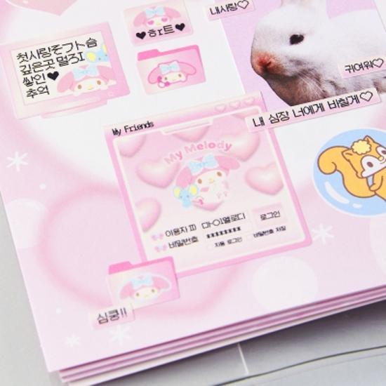 Zehn mal zehn Sanrio Y2K Fensteraufkleber (Meine Melodie/Kuromi/Cinnamoroll/Pochacco), eine beliebte Redewendung in Korea