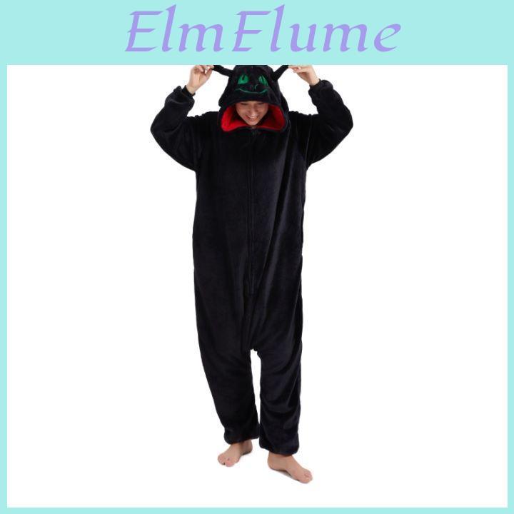 Toothless Cosplay Pajamas Onepiece Costume Adults Kigurum Flannel Onesie For Halloween Whole Body Clothes