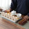 White Porcelain Tea Art Teaching Tea Set Travel Portable Bag Ceramic Kung Fu Tea Set Tea Artist Training Examination