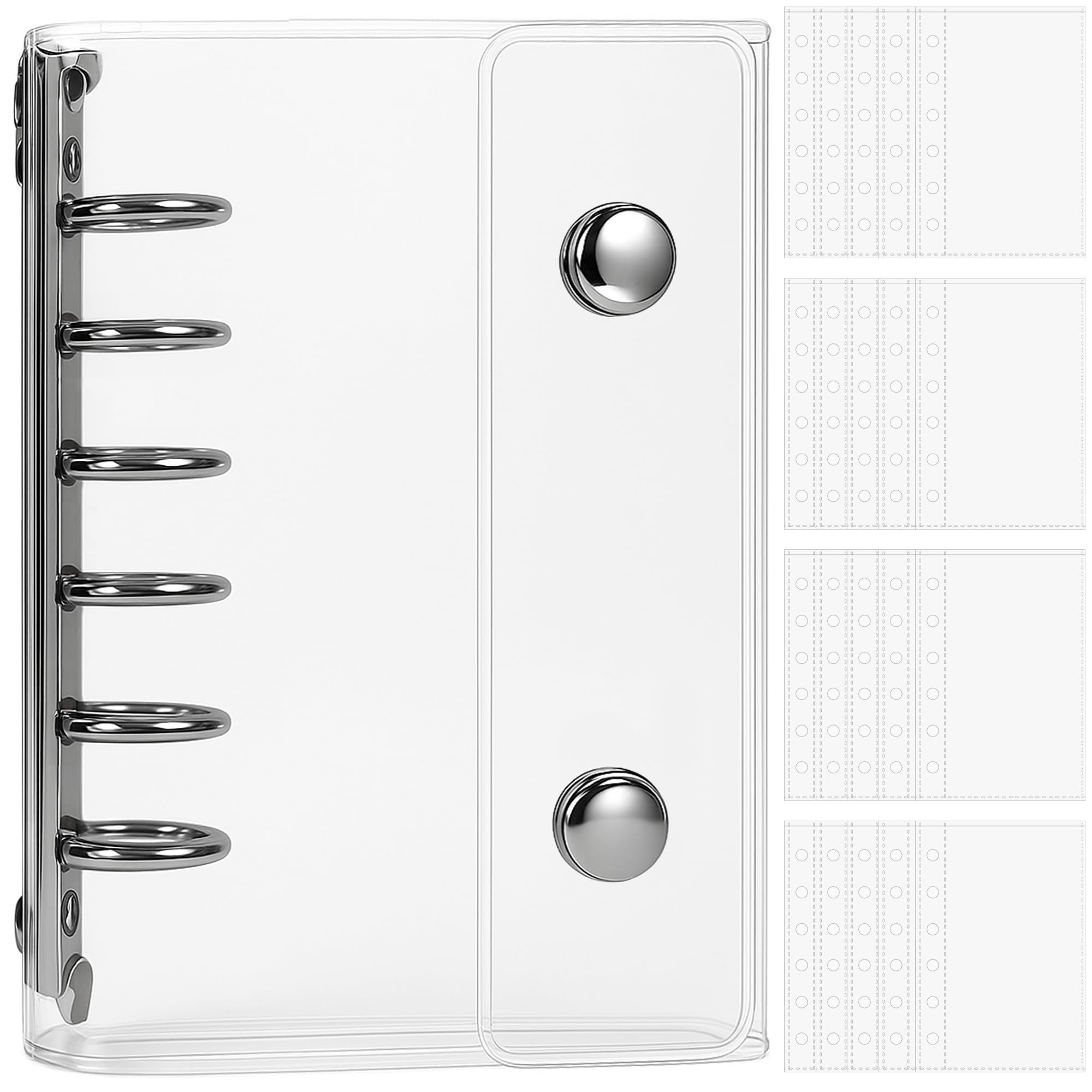 

GOKEI Sticker Shrink A7 Mini Binder Clear Card Fandom Collage Clear Type A7 Book, Plastic, Transparent, Size, [20 Refills], Pockets, Planner,