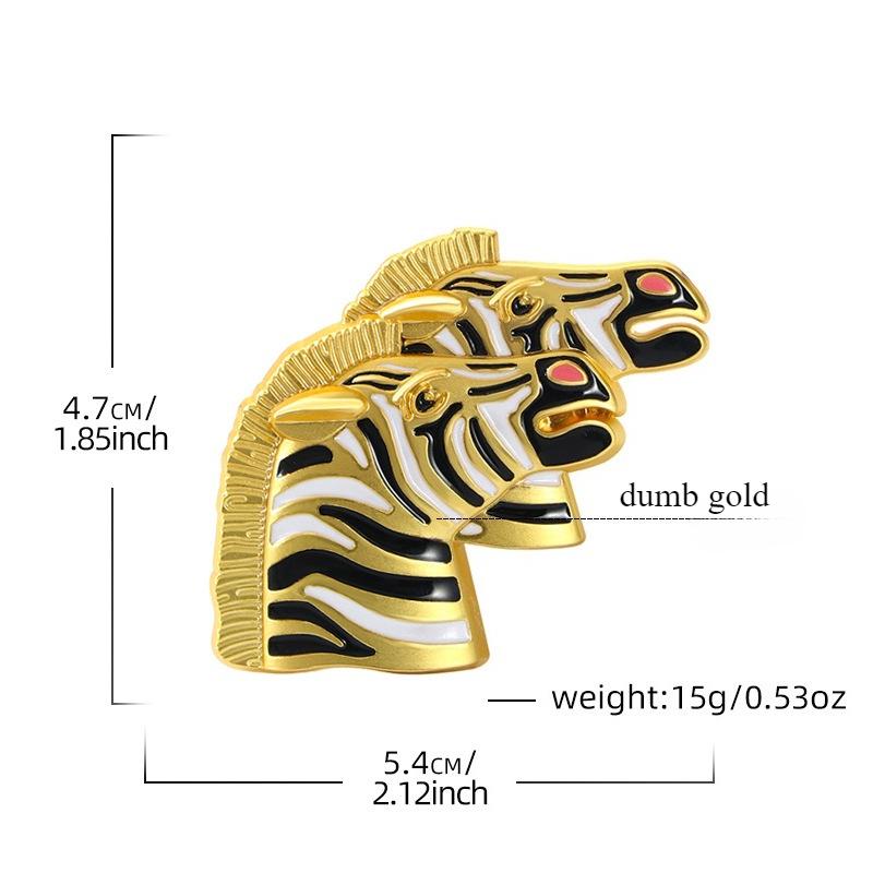 1 Stück Vintage goldene Zebrakopf-Brosche, Vintage Tier-Pferdekopf-Brosche, Brustblume, Accessoire