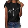 2023 Summer Dragonfly Print Women Tshirt Top Vintage Sexy Loose Fit Crewneck Tunic Tees Trendy Short Sleeve Blouses