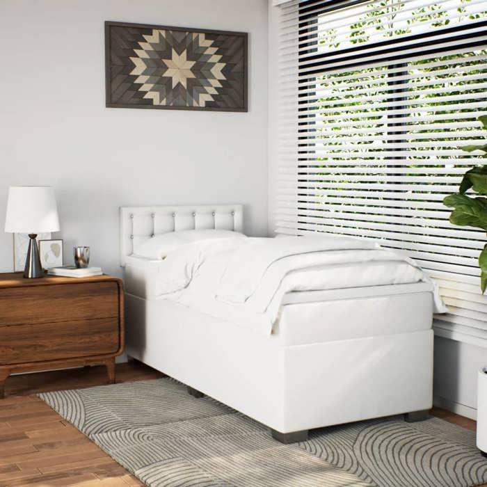 Cadre de lit avec matelas - Maison Exclusive - Similicuir - 80x200 cm - Ressorts ensachés
