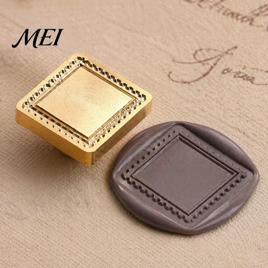 Minimalist Wax Head Frame Seal Stamp Head, Solid Brass Engraved Sealing Custom Replacement Heads for Envelope Gift Packaging Journal Card Decoration