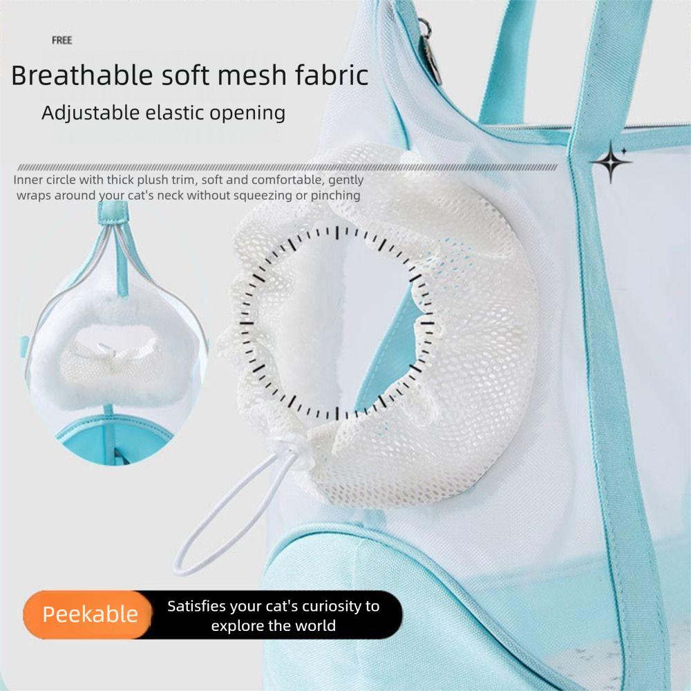 Breathable Mesh Cat Carrier Large Space Ultralight Pet Outing Tote Bag Safety Zippers Adjustable Cat Transport Handbag Puppy
