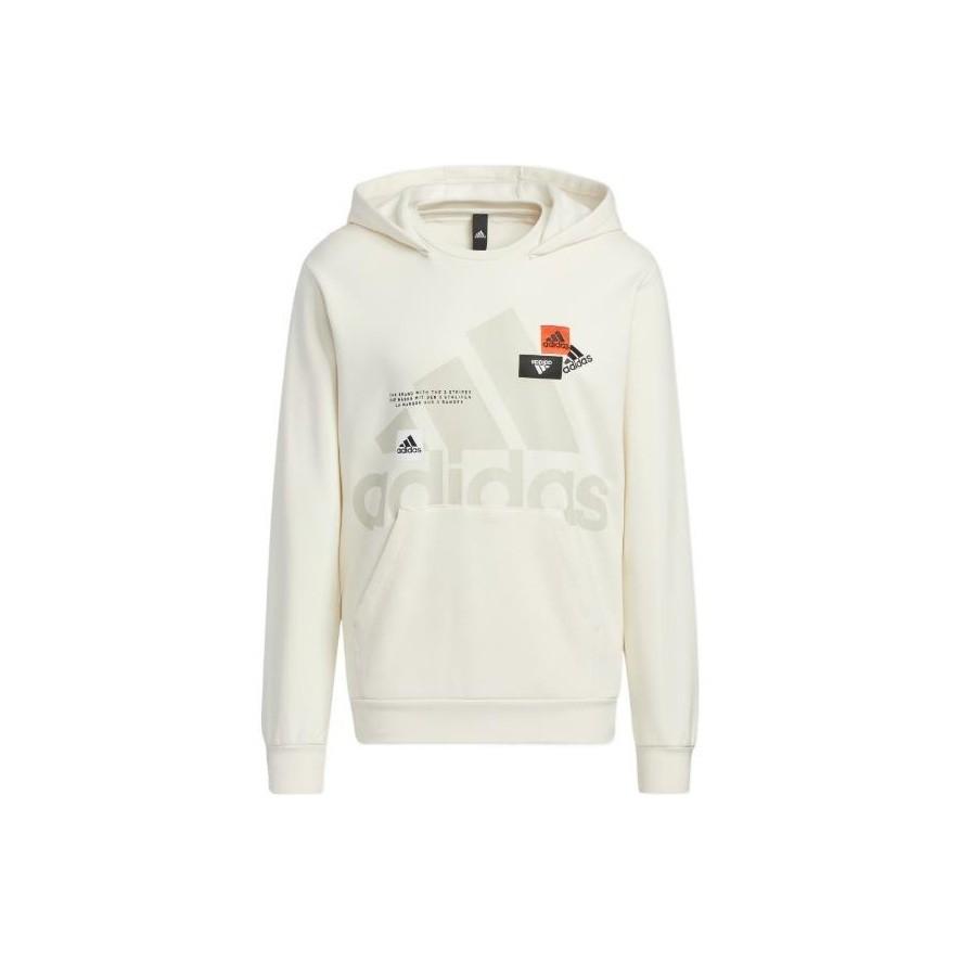 adidas Logo Letter Print Crewneck Pullover Long Sleeve Sweatshirt Men’s White S