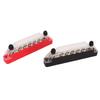2 Pcs 14 Post Power Distribution Block Bus Bar Set 2xM6 Post 12xM4 Screw Battery Terminal Box with Cover Without