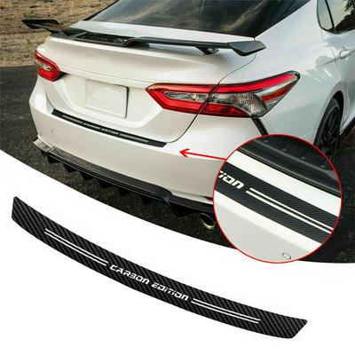 Carbon Fiber Look Car Rear Bumper Protector Strip Trunk Sill Decal Vinyl Sticker
