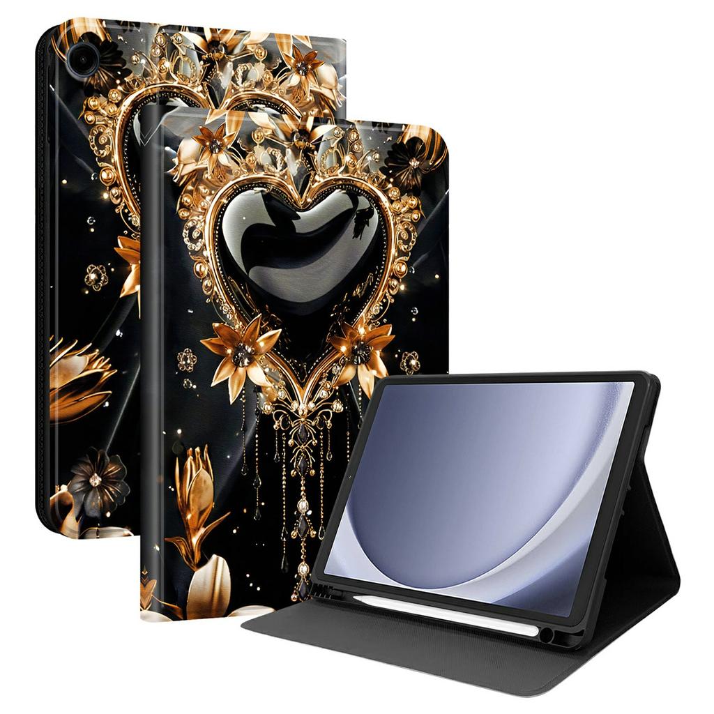 PU Leather Case For Samsung Galaxy Tab A11 / Tab A9 Pattern Print Tablet Cover Stand with Pen Slot (Stylus Not Included)