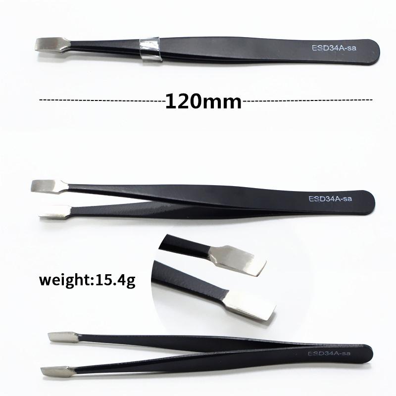 Precision Esd Anti-Static Tweezers Set -6-Pc Durable Stainless Steel Tool For Electronic Repair And Process Modeling, Bending&St