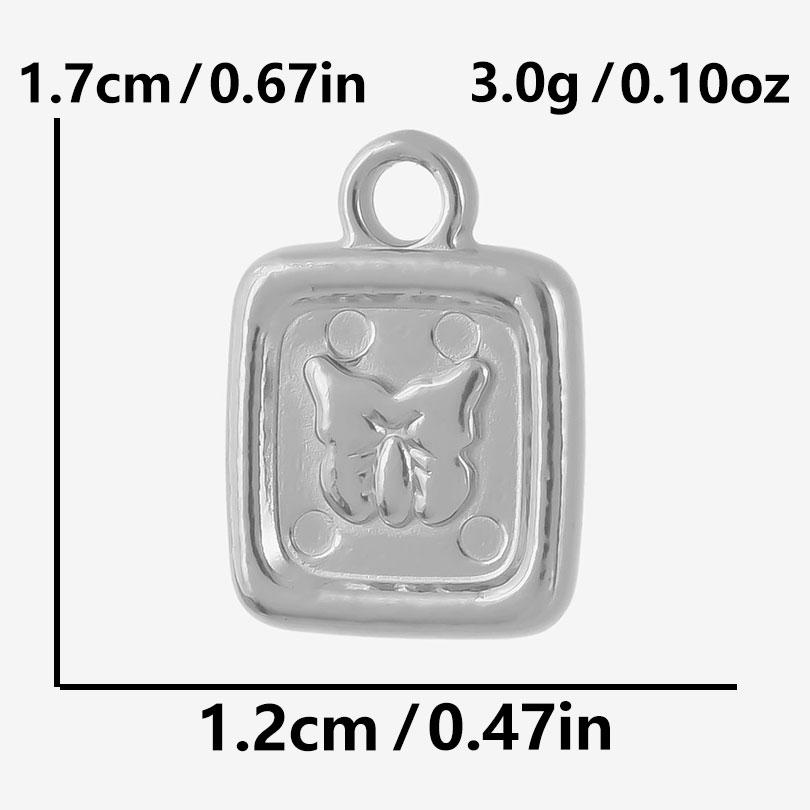 6pcs/Lot Silver/Gold Color Butterfly Animal Pendant Stainless Steel Charm For Jewelry Making Supplies Handmade Keychain Necklace