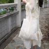 Europäische bestickte Spitzentasche Vintage Organza-Tragetasche Handgefertigte Retro-Tasche für Hochzeit und Freizeit