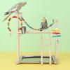 Lovebird Parrots Cage Perch Stand Bridge Colorful Swing Climbing Wooden Training Ladder Toy for Bird