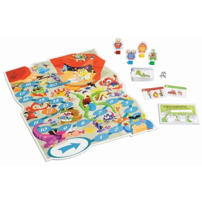 Lot jeux educatifs la planète des emotions + l'ecole des monstres version française + 1 règle marque page en bois blumie