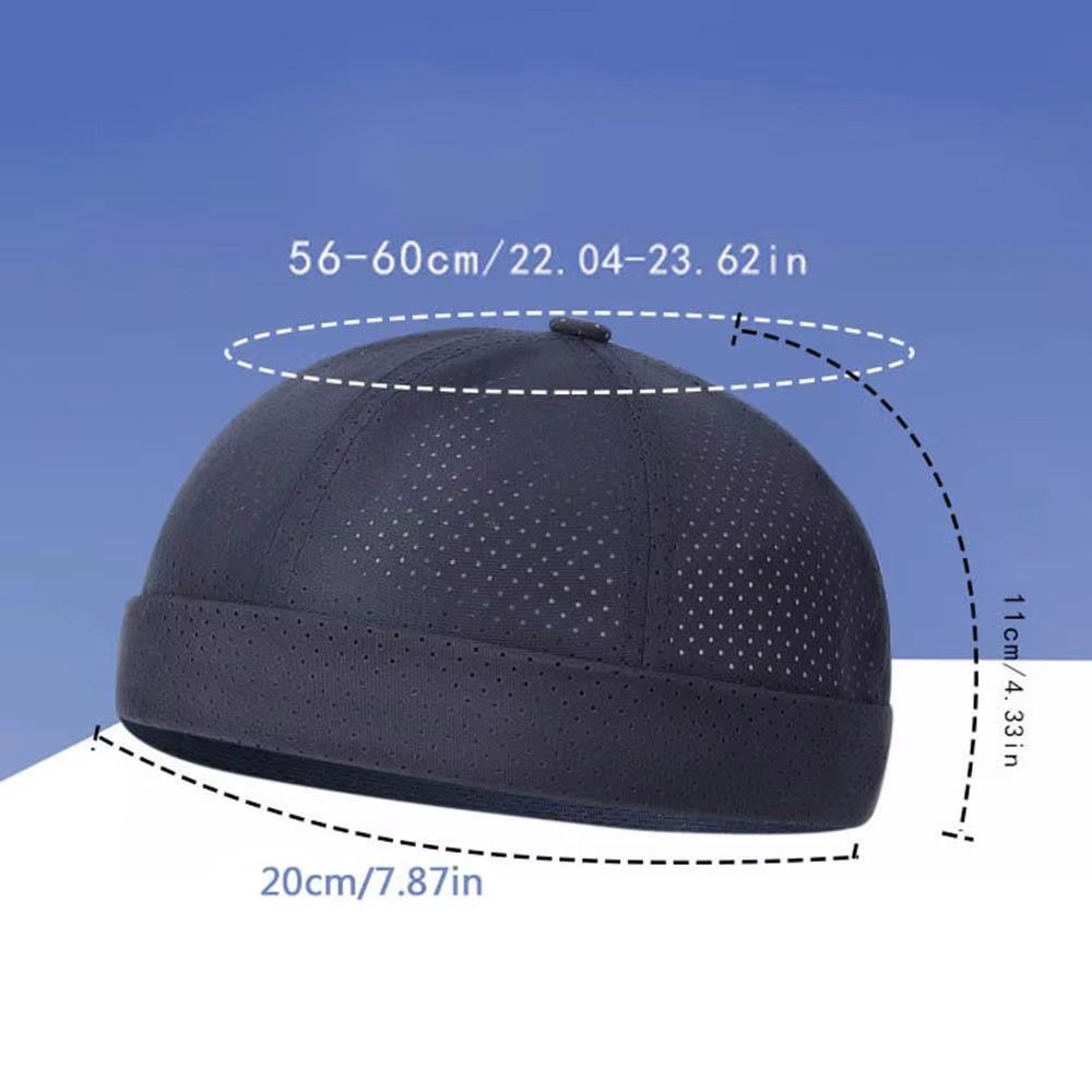 Lightweight Brimless Beanie Cap For Men Quick Drying Adjustable Summer Docker Cap Solid Color Breathable Dome Melon Cap Outdoor