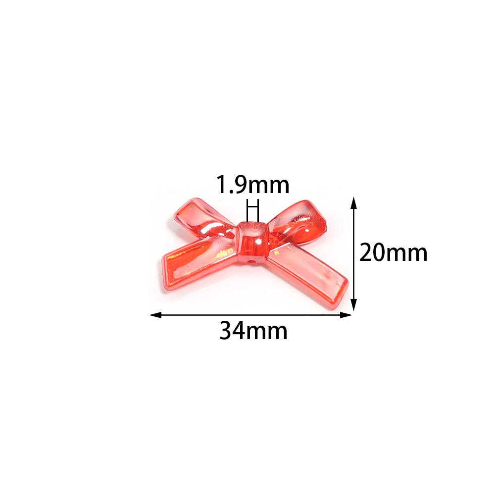 20pcs/lot Bow Acrylic Beads Mix Color Loose Charm Bead for Jewelry Making Accessories DIY Earrings Keychain Beaded Material