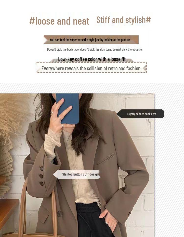 Women's Mid-Length Suit Jacket 2025: Internet Celebrity Style for Spring/Autumn - Trendy, High-End, and Chic