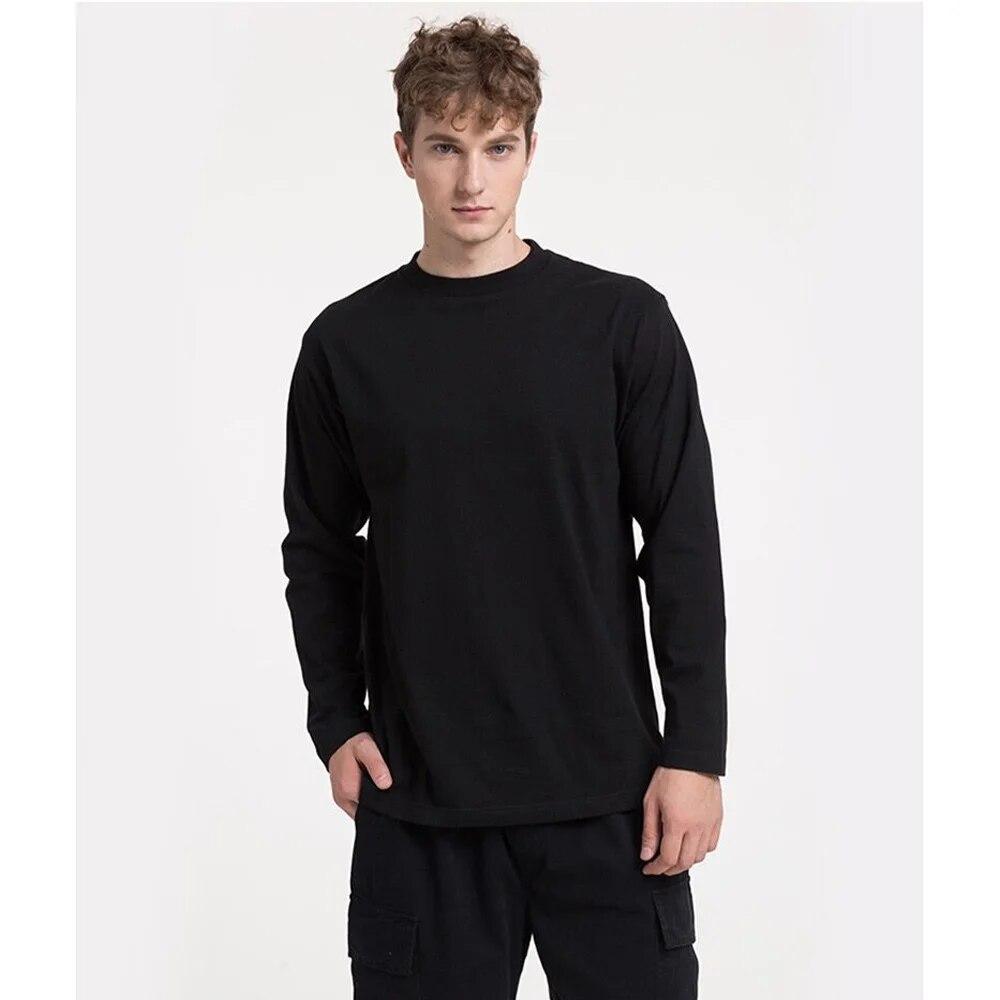 100% Cotton Multi Colors Men's Long-sleeved T-shirt Women Casual Loose T Shirts Basic Style Bottoming Shirt Blouse Tops Tees