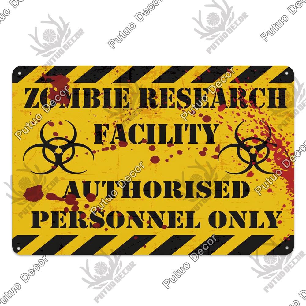 Decor Zombie Vintage Tin Sign Plaque Metal Plate Retro Posters Wall Decor for Bar Pub Club Man Cave Art Painting