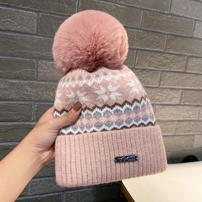 Beanies for Woman Man Winter Knitted Warm Pompom Hats Girls Stripe Cashmere Bonnets Lady's Outdoor Thicken Skullies Cap Femme