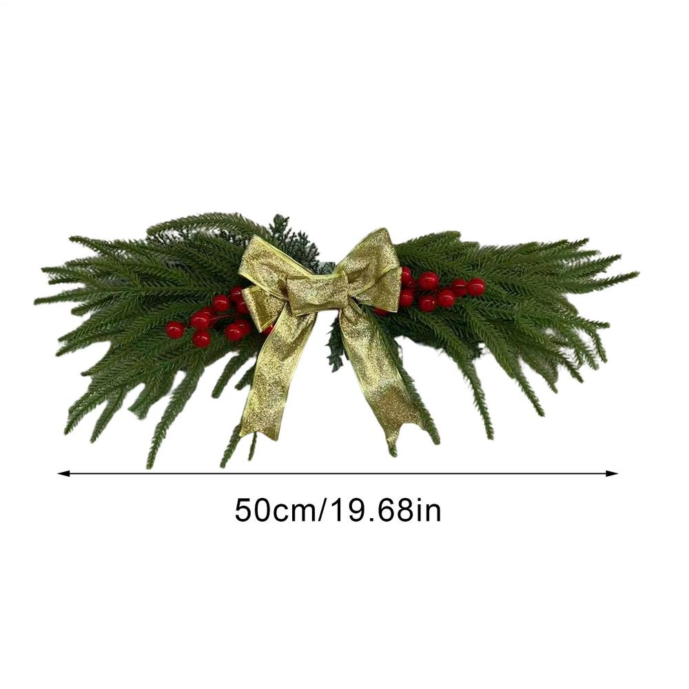 

Large Christmas Wreath With Bow Home Decor Faux Pine Holiday Wreath Christmas Decor For Mirror Wall Mantel Living Room Bedroom зелёный