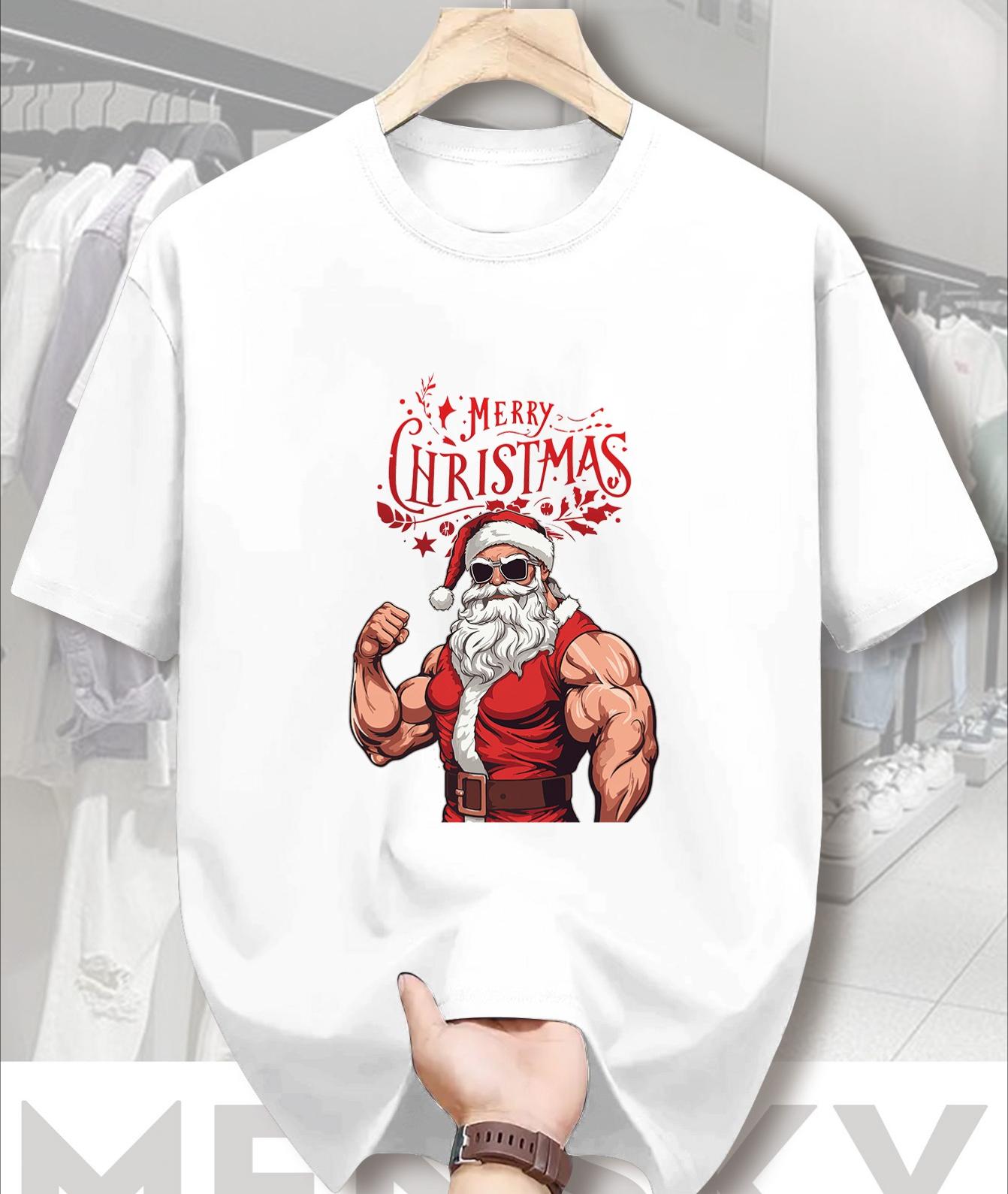 Men s Printed Polyester Short Sleeve T-Shirt, Quick-Dry Breathable & Lightweight XXL белый