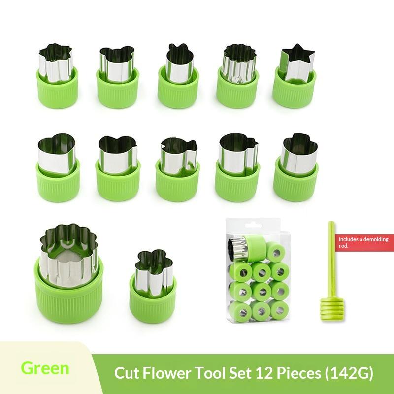 Stainless Steel Cookie Cutter Set 12 Pcs Lovely Fun Shapes Non Slip Grip for Kids Homemade Biscuit Pastry Baking Tools
