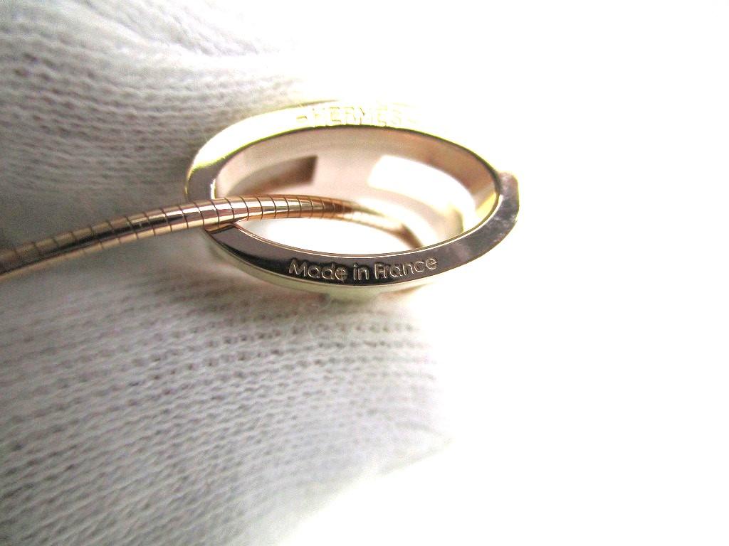 Authentic HERMES Orange Pop Ash H Pink Gold Plated Necklace Choker Pendant #a150  Refurbished