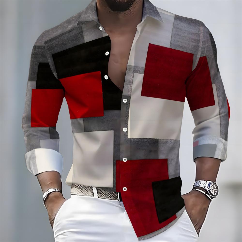 Men's Striped Long-Sleeved Shirt - Stylish, Business Casual, and Comfortable Men's Top, Suitable for Various Occasions.