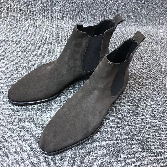 Men's Chelsea Boots 2025 New Small Square Head Men's Shoes Versatile Fashion Men's Short Boots Ankle Boots