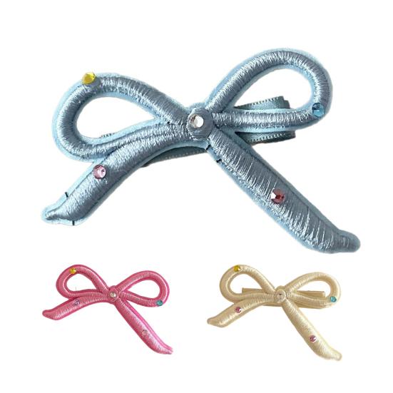 Girl Hairpin Rhinestone Inlays Three-Dimensional Bow Design Hair Pin Fixes Broken Bangs Hair Clip Hair Styling Tool