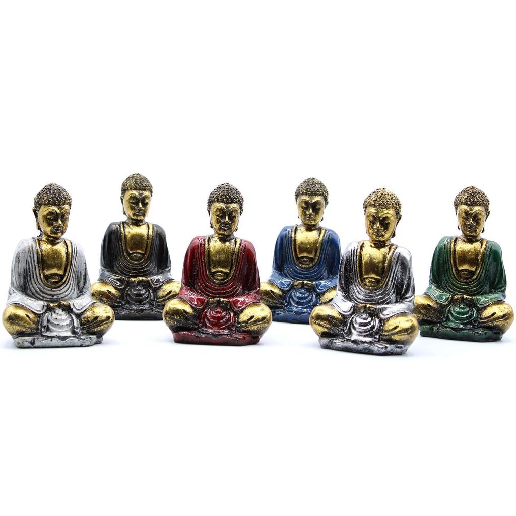 Buddha Statues Gold Mini Set of 6