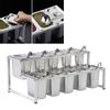 Telescopic Condiment Dispenser Dual Layers Stainless Steel Jam Pot Rack for Milk T Shop Household