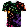 Color Splash 3D Printed T-Shirts Summer Casual Street Oversized Tops Round Neck Short Sleeve Colorful Men's T-shirts