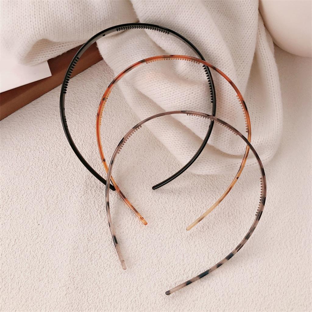 3pcs Thin Plastic Hair Hoops For Women Men And Girls Non Slip Teeth Soft Headbands Acrylic Plastic Headband