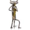 A25F-A Playing Saxophone Cat Metal Sculpture Statue Handwork Handicrafts, Funny Design, Decorative Gifts, Desktop Ornaments