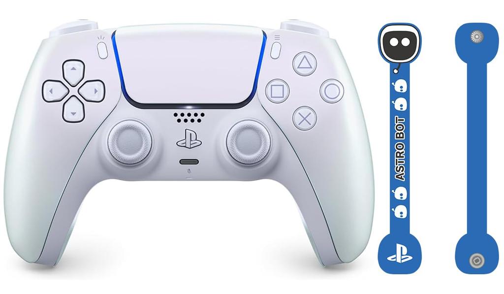 Genuine DualSense Wireless Controller Chroma Pearl with Astro Bot Design Cord Holder (CFI-ZCT1J12)