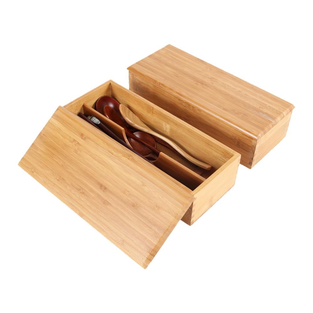 Wood Color Multi-grid Kitchen Cutlery Organizer Dining Room Counter Cutlery Arrangement