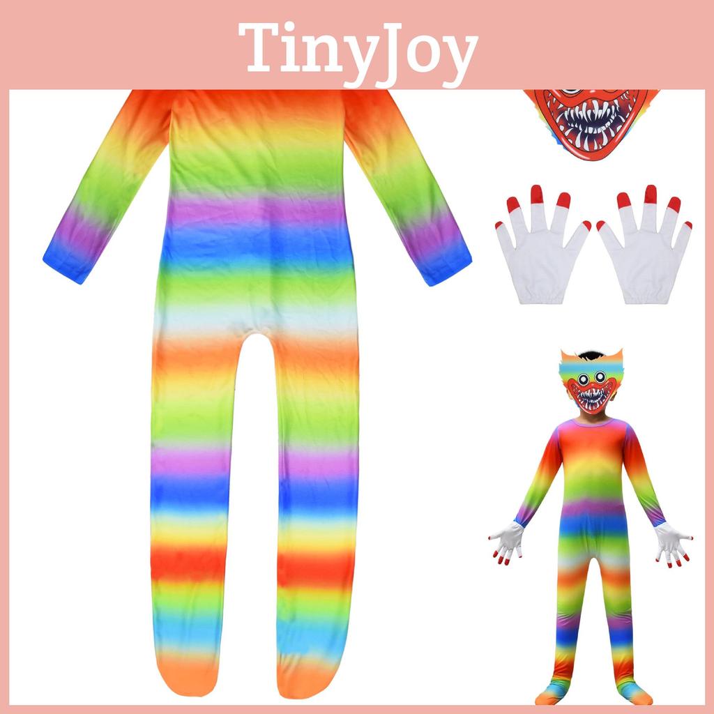 Poppy Kids Playtime Huggy Wuggy Cosplay Kostym Jumpsuit Mask Halloween Kostym