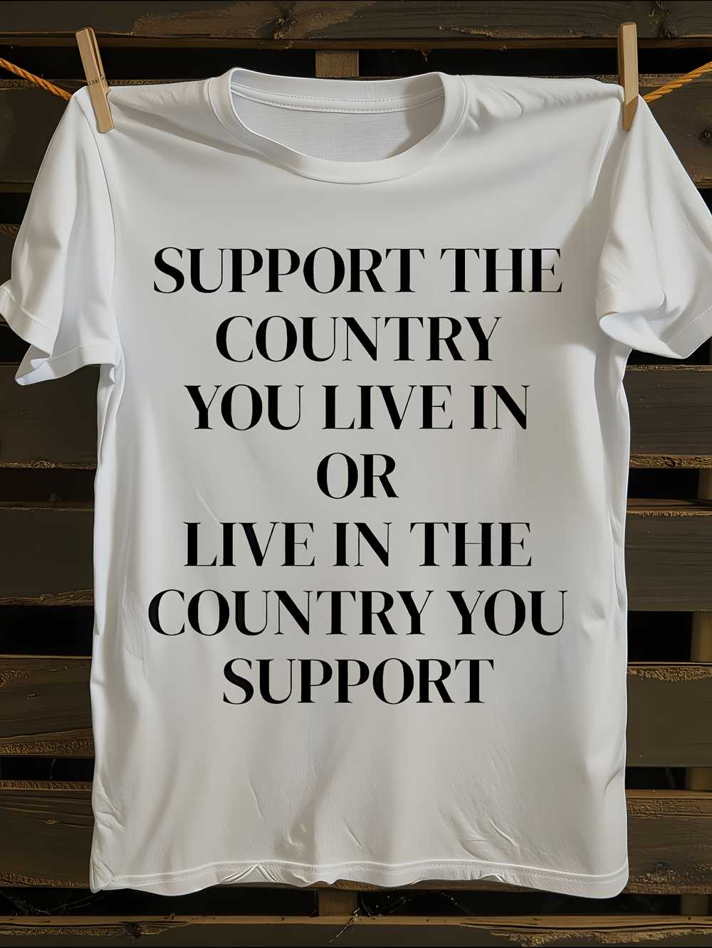 s &  s  Support The Country You Live In  Sarcastic T-Shirt M