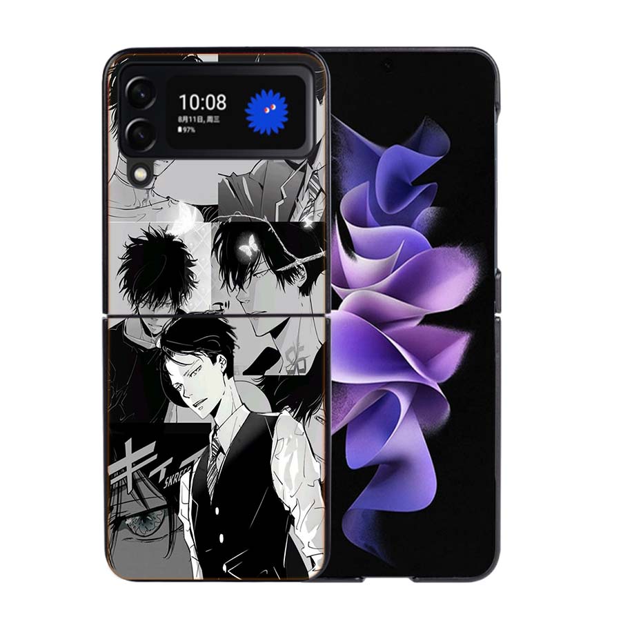 Kamonohashi Ron Phone Case For Samsung Z Flip 7 6 5G Galaxy Z Flip4 Z Flip5 Z Flip3 Coque Black Hard PC Shell Protective Cover