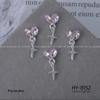 Silver Star Moon & Pink Heart Tassel Nail Rhinestone Ornaments