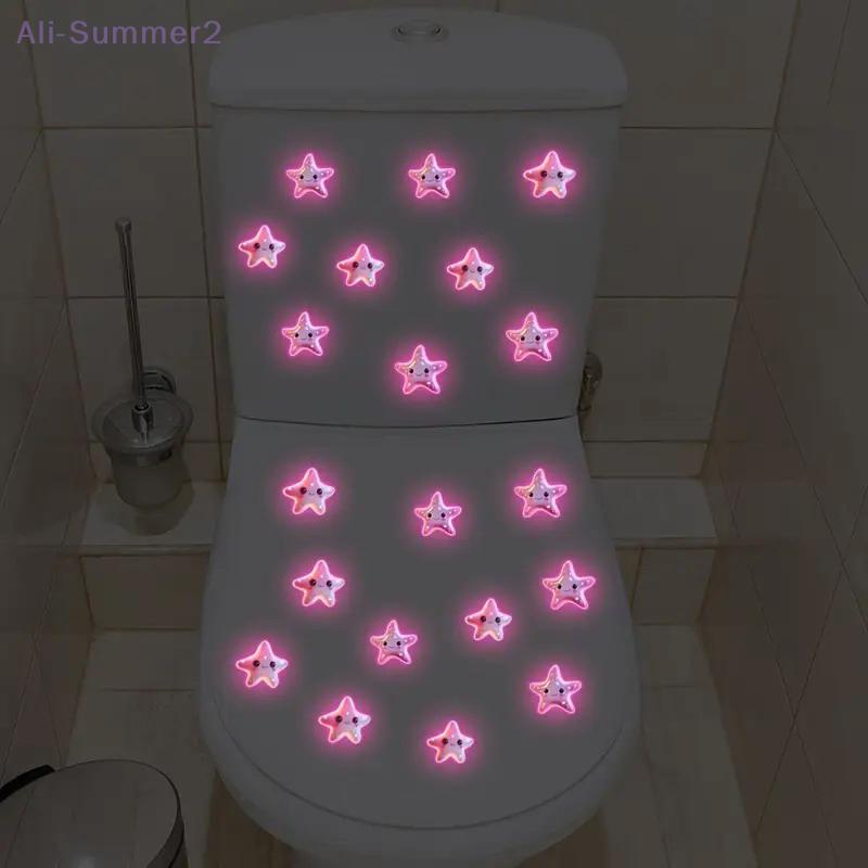 Self-Adhesive Lotus Glow-in-the-Dark Toilet Sticker Bathroom Toilet Lid Decoration Ambiance Decorative Sticker Wall Decor Decal