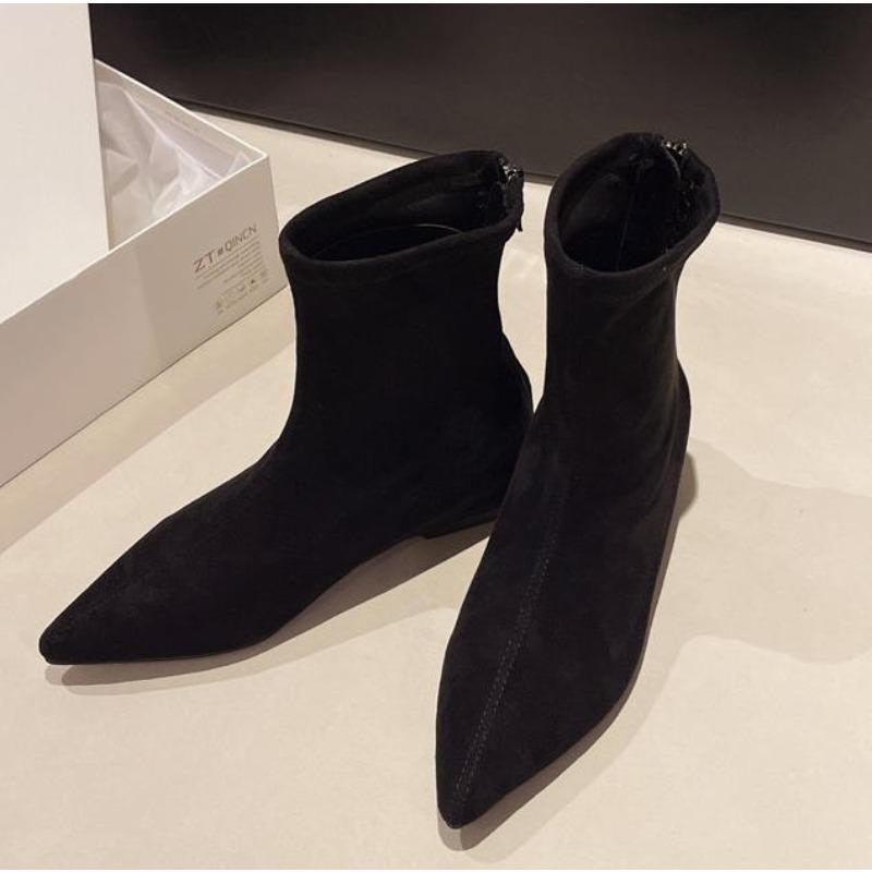 

Новые женские ботильоны на низком каблуке, осенне-зимняя женская обувь, одинарные ботинки, простые и универсальные, короткие ботильоны 42 чёрный