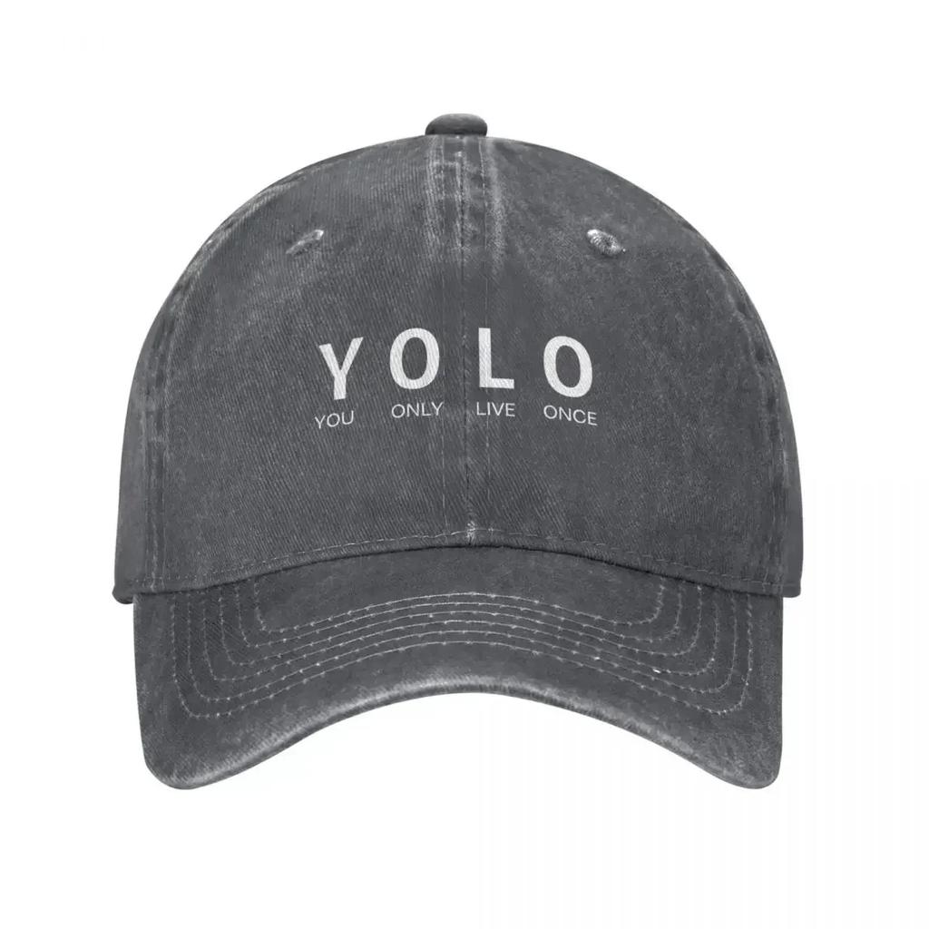YOLO (You Only Live Once) White Simple Baseball Cap luxury caps Kids Hat Golf Wear Unisexs Womens