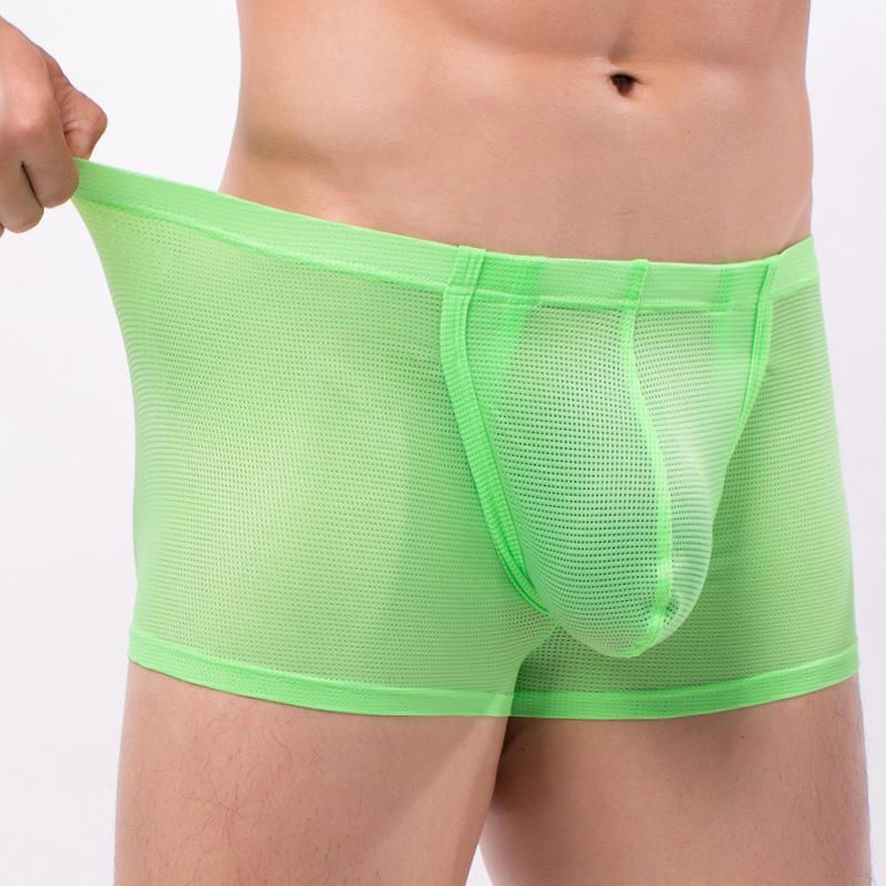 Ademende Nylon Boxer Briefs voor Mannen in de Zomer: Modieus, Comfortabel, Sexy, Middelhoge Taille, High-End Zacht C2-12