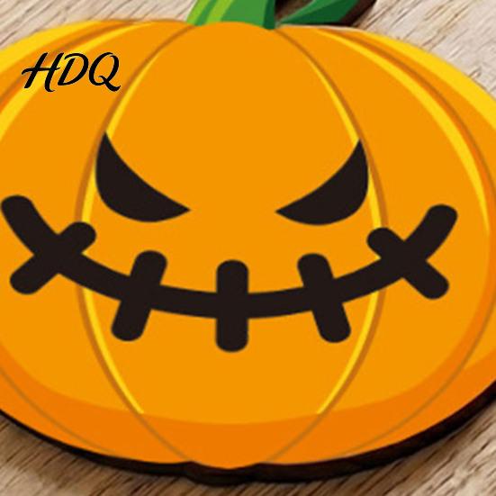 Halloween-Untersetzer Holz-Kürbis-Untersetzer Rutschfeste Tischmatte Hitzebeständig Rutschfest Tassenisolierung