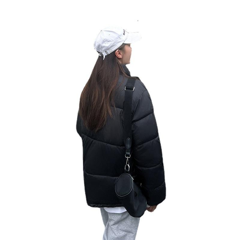 New Fruit Down Cotton Clothes Women's Winter Loose Thickened Small Short Stand-up Collar Bread Clothes Jacket